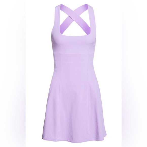 Outdoor Voices Cross Back Exercise Tennis Dress Large Lavender Lilac Purple - Picture 2 of 7
